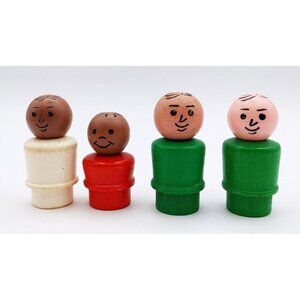 Lot of 4 Vintage Fisher Price little people 2 Men 2 Boys